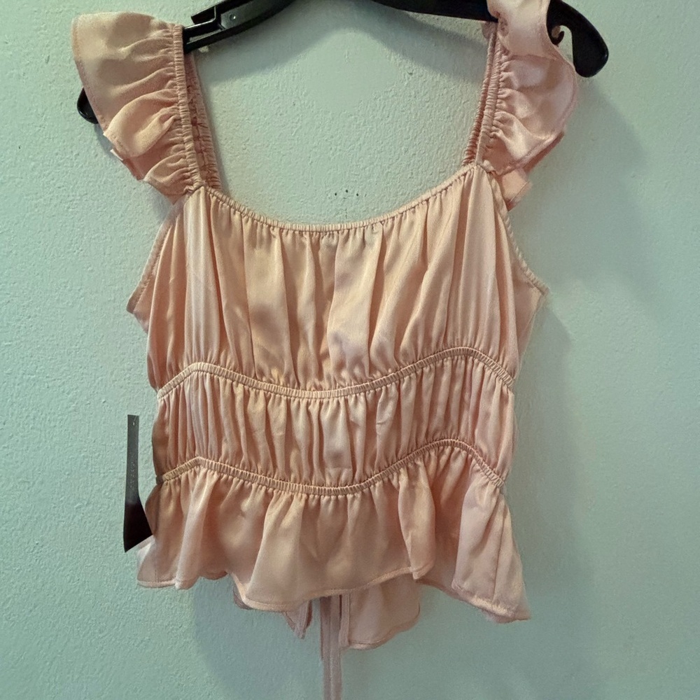 Pink Ruffled Women's Top - Picture 4 of 5